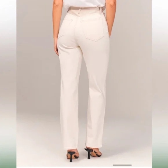 Abercrombie 90’s relaxed high rise Mixed Fabric Jeans NEW without tags SHORT - Picture 6 of 6